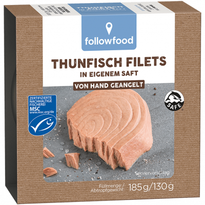 Followfish Thunfischfilets im eigenen Saft (185gr)